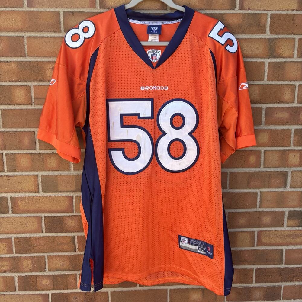 Von Miller #58 Denver Broncos Orange Reebok On Field Home Jersey Adult Sz 52